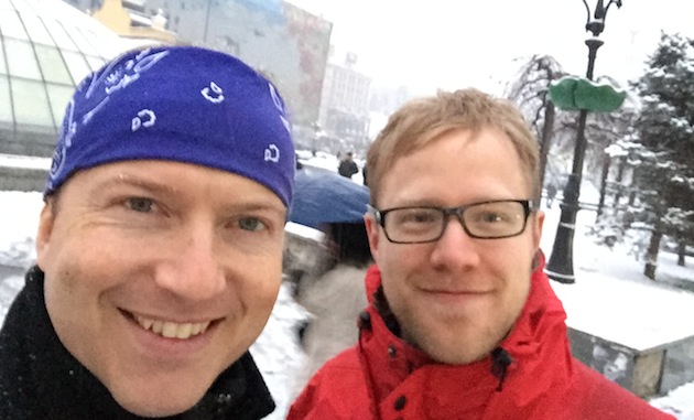 Mike Field and Matt Roberts in Kiev, Ukraine