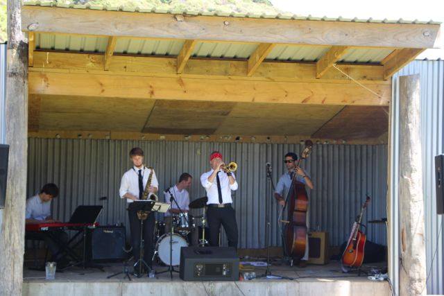 Stage at The Bay, Waiheke Island, with the Mike Field Jazz Quintet - Jan 25, 2014